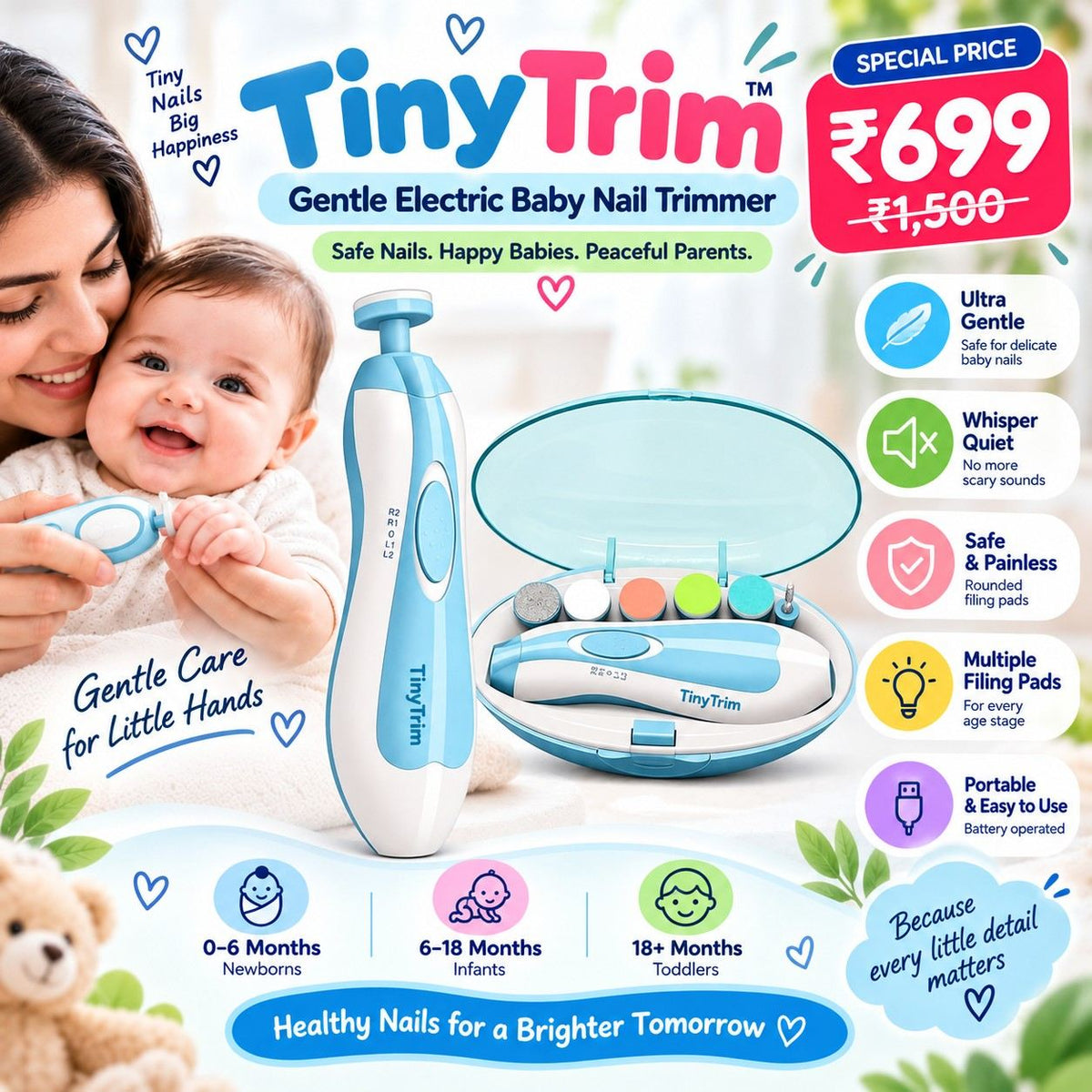 TinyTrim™ Electric Baby Nail Trimmer