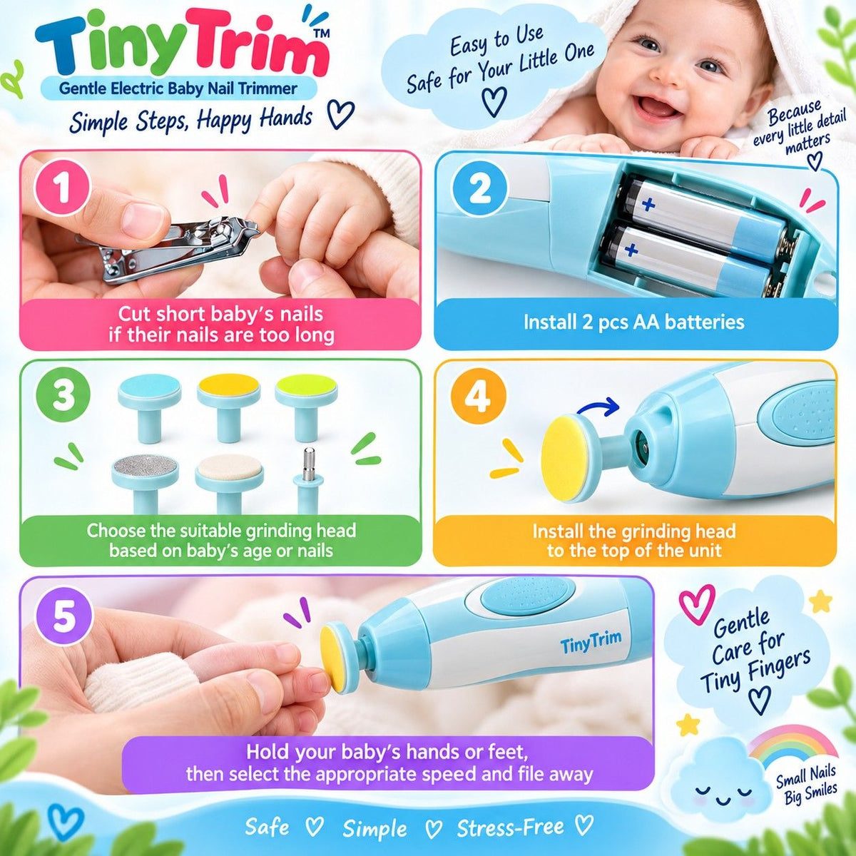 TinyTrim™ Electric Baby Nail Trimmer
