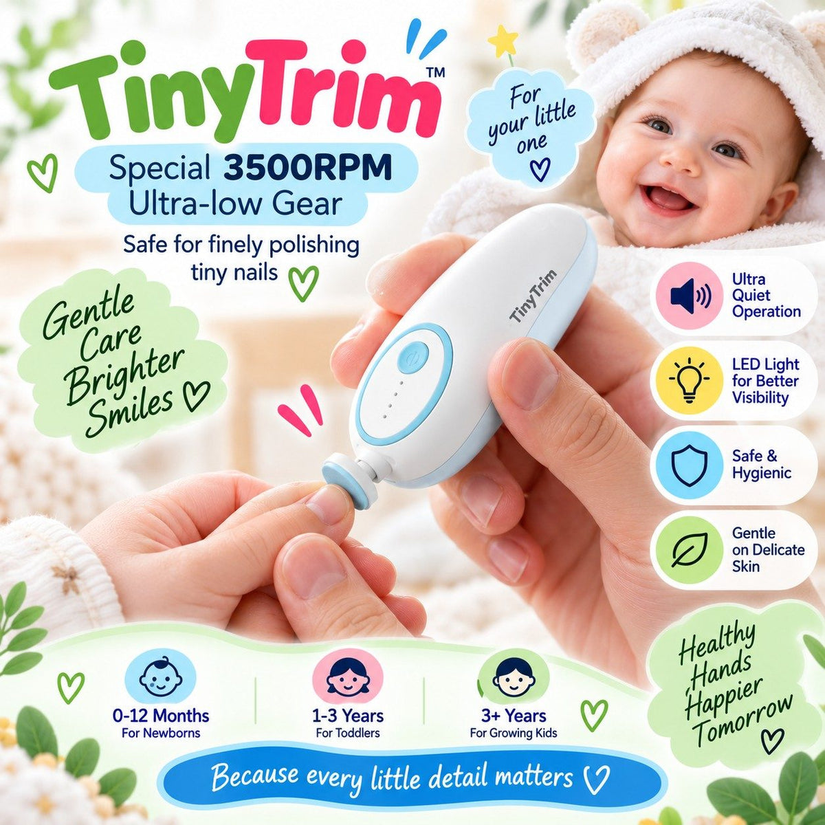 TinyTrim™ Electric Baby Nail Trimmer