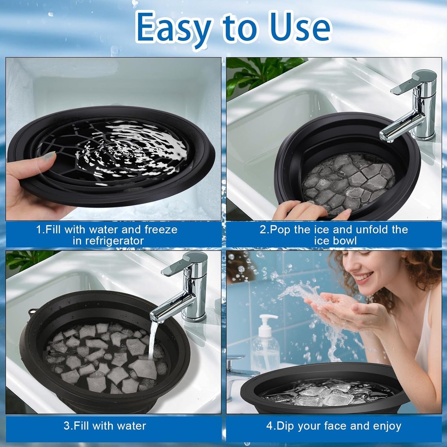 SkinChill Pro™ Reusable Ice Facial Bowl for Refreshing Skincare Therapy