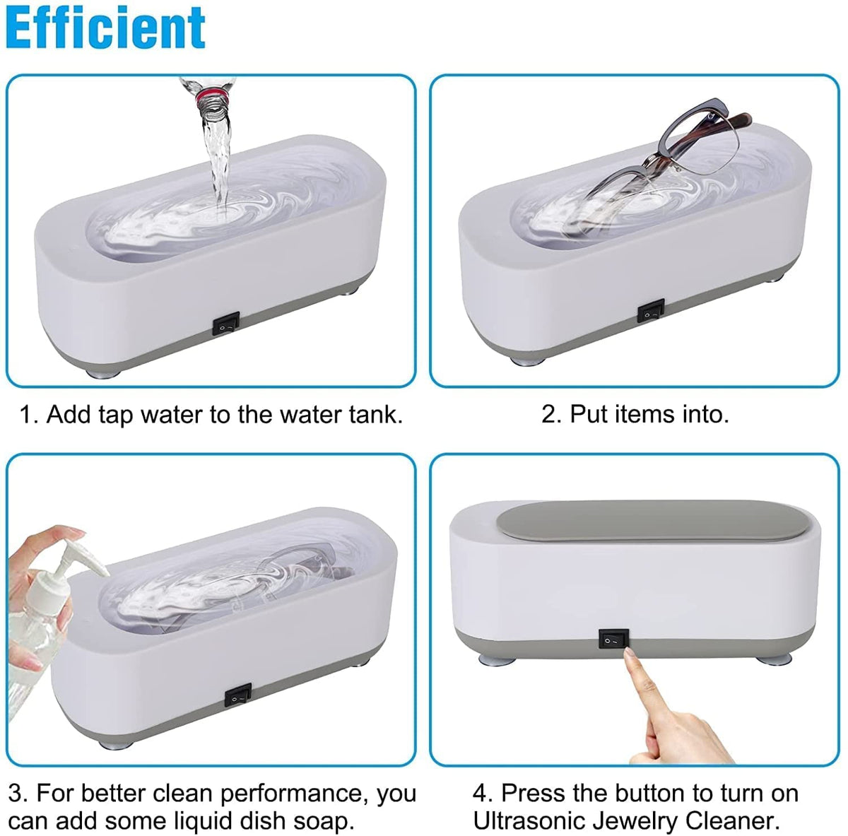 Portable Mini Ultrasonic Jewelry Cleaner Machine