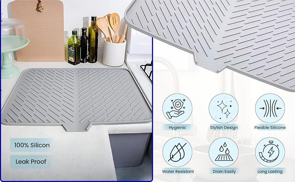 Driyo™ Quick-Dry Silicone Dish Drying Mat for Kitchen Countertops