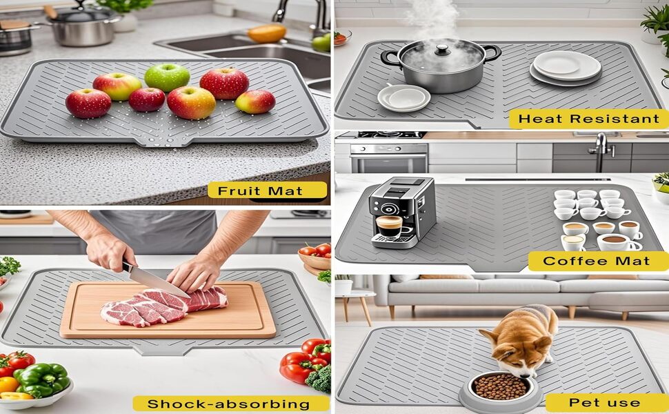 Driyo™ Quick-Dry Silicone Dish Drying Mat for Kitchen Countertops