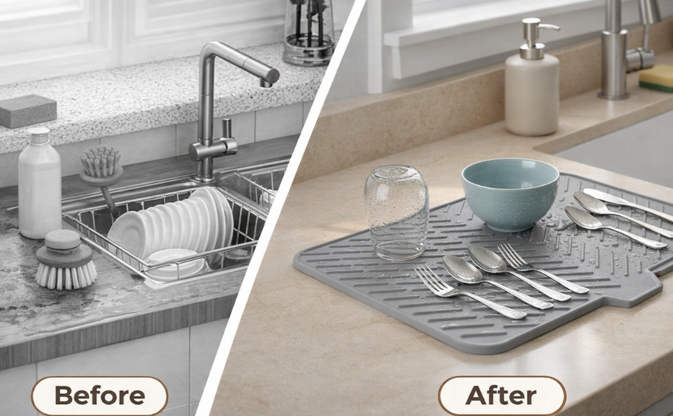 Driyo™ Quick-Dry Silicone Dish Drying Mat for Kitchen Countertops