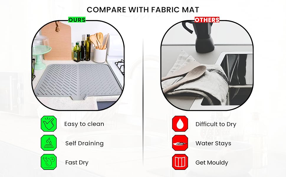 Driyo™ Quick-Dry Silicone Dish Drying Mat for Kitchen Countertops